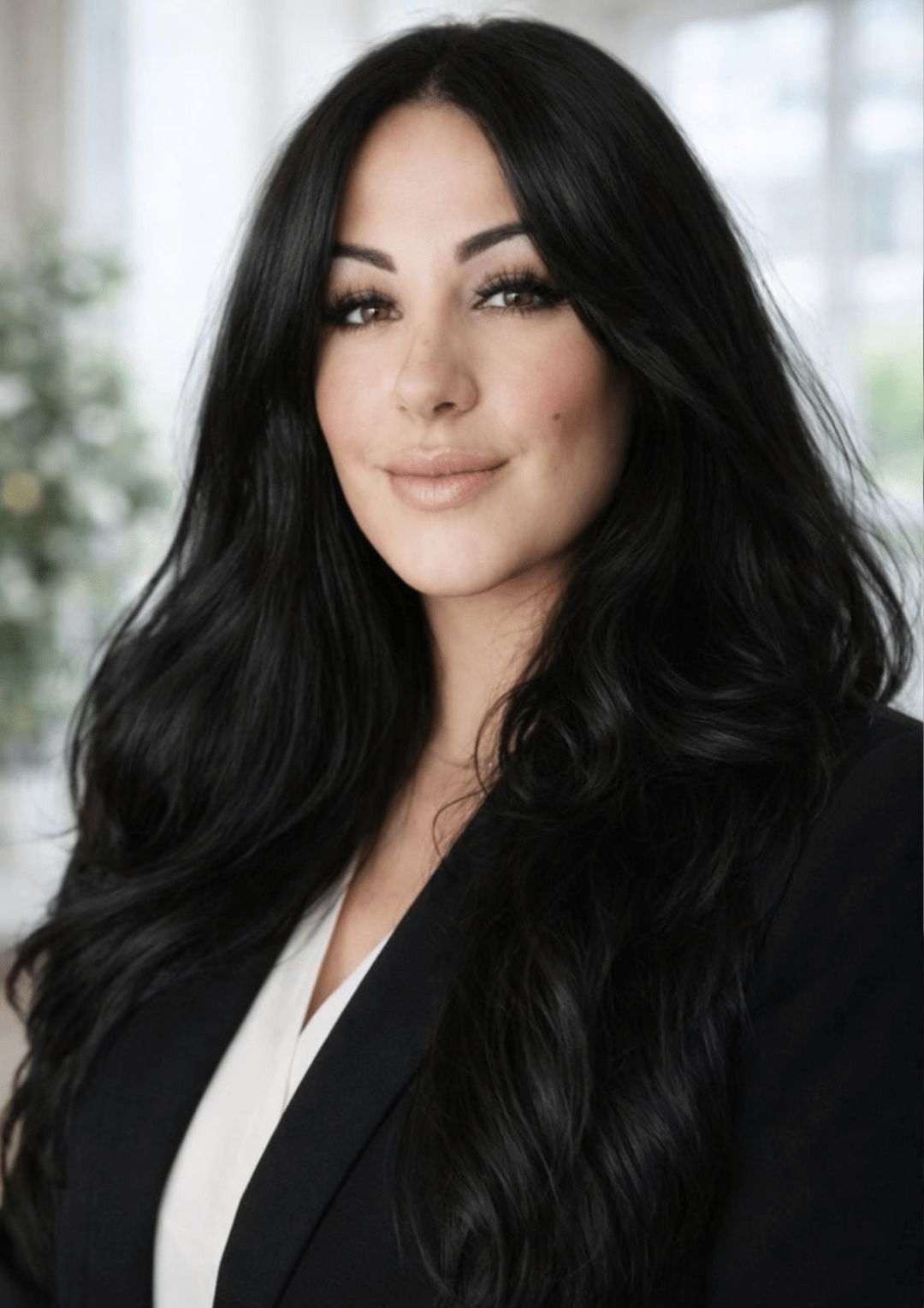 Mitarbeiterin Betreuungsdienst Henk Wildeshausen mit langen dunklen Haaren im Porträt